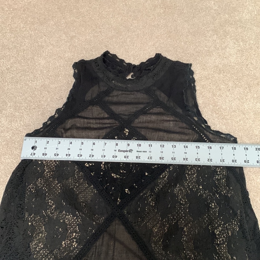 Free people tunic dress lacy gauzy lined size large - Picture 7 of 7